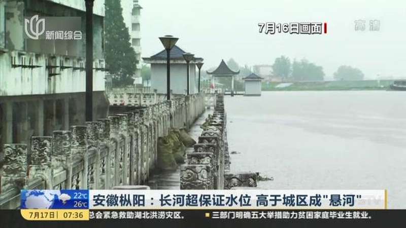 安徽枞阳长河超保证水位高于城区成悬河