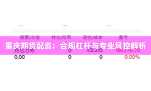 重庆期货配资：合规杠杆与专业风控解析